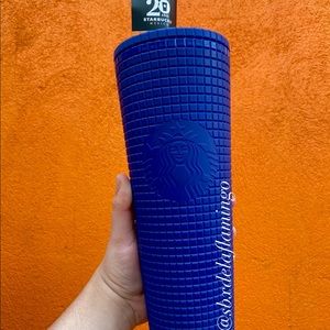 NWT Starbucks Blue Sapphire Grid 20th Anniversary Tumbler Mexico *unreleased*